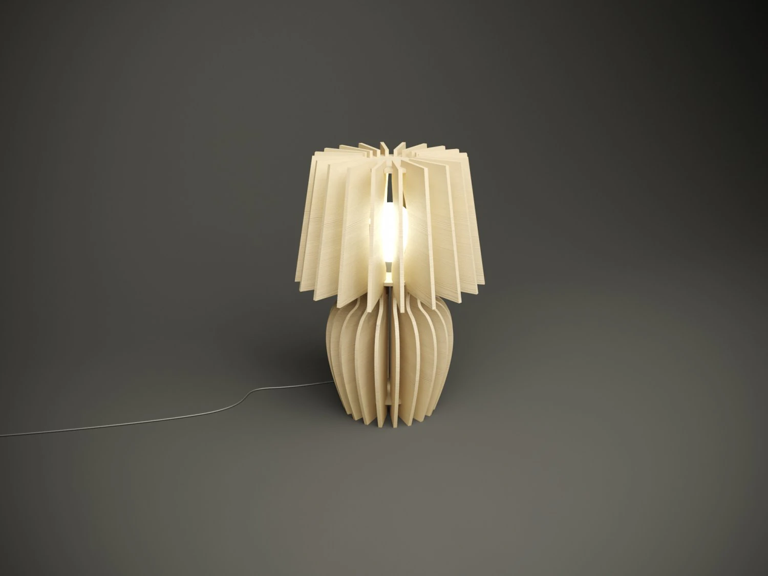 Wood parametric table lamp for cnc machine 3D Model .c4d .max .obj .3ds .fbx .stl .blend 