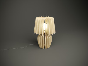 Wood parametric table lamp for cnc machine 3D Model