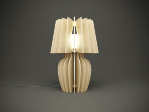 Wood parametric table lamp for cnc machine Modello 3D