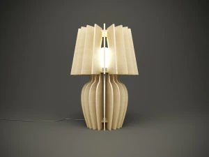 Wood parametric table lamp for cnc machine 3D Model