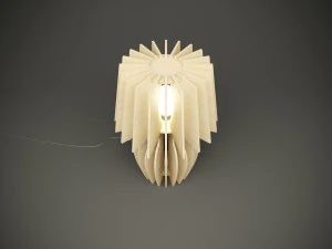 Wood parametric table lamp for cnc machine 3D Model