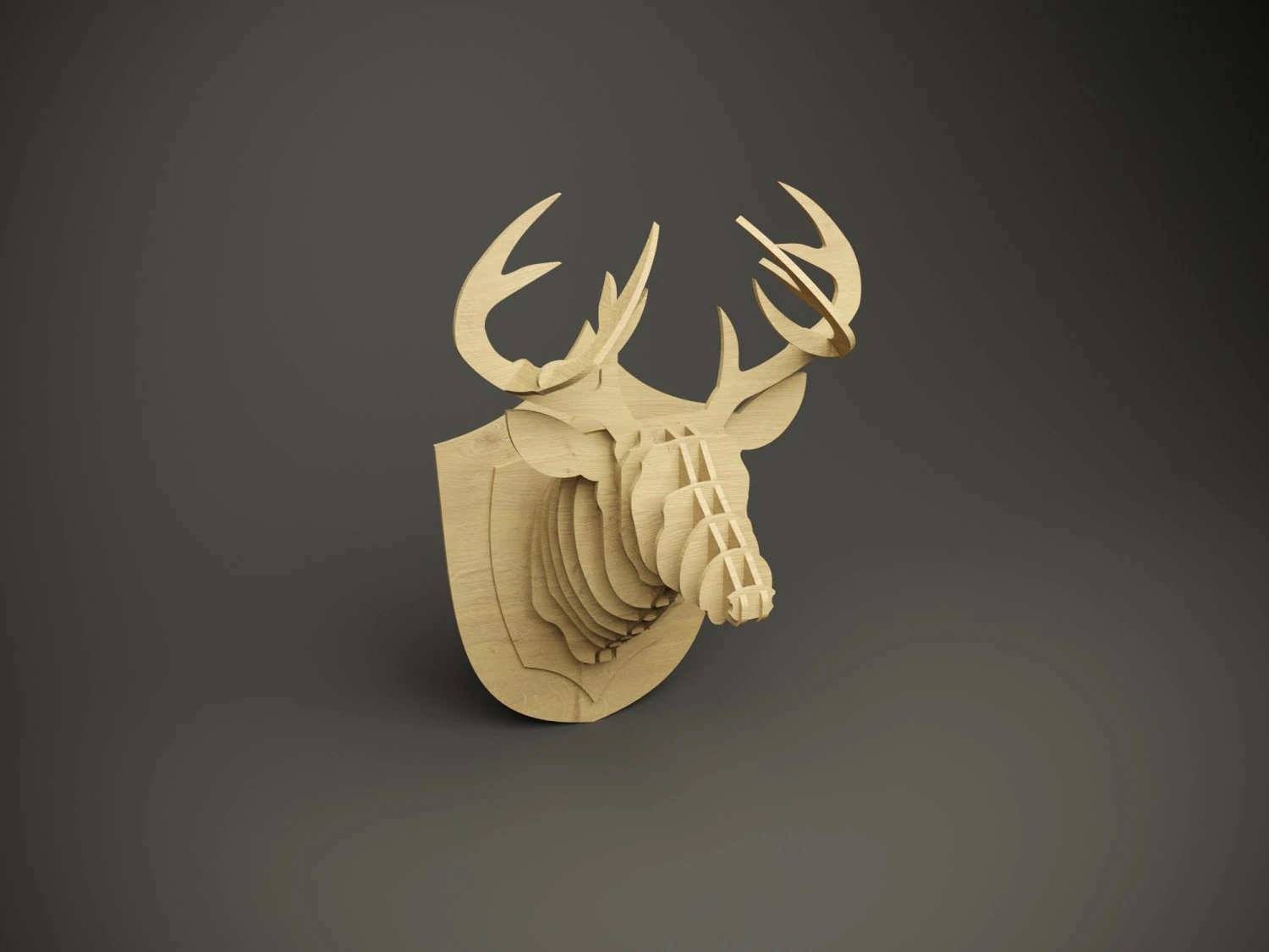 Wood parametric wall deer model for cnc machine 3D Model .c4d .max .obj .3ds .fbx .stl .blend