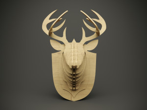 Wood parametric wall deer model for cnc machine 3D-Modell