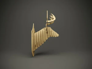 Wood parametric wall deer model for cnc machine 3D Model