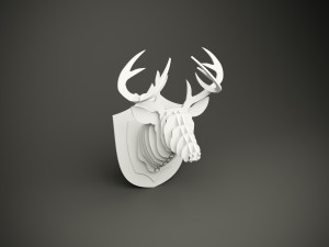 Wood parametric wall deer model for cnc machine 3D-Modell