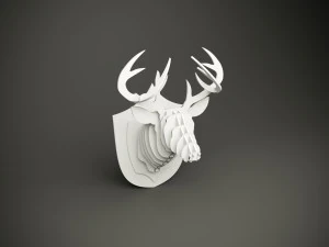Wood parametric wall deer model for cnc machine 3D Model