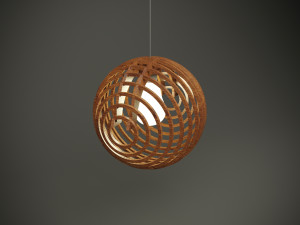 Wood parametric ceiling light for cnc machine 3D Model