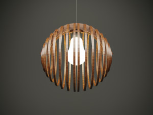 Wood parametric ceiling light for cnc machine 3D Model