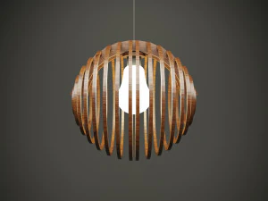 Wood parametric ceiling light for cnc machine 3D Model