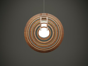 Wood parametric ceiling light for cnc machine 3D Model