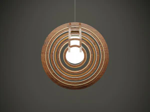 Wood parametric ceiling light for cnc machine 3D Model