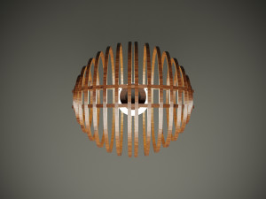Wood parametric ceiling light for cnc machine 3D Model