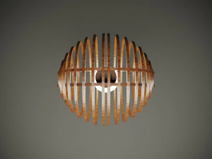 Wood parametric ceiling light for cnc machine 3D Model