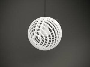 Wood parametric ceiling light for cnc machine 3D Model