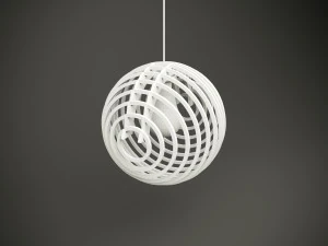 Wood parametric ceiling light for cnc machine 3D Model