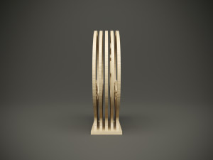 Wood parametric village model for cnc machine Modello 3D