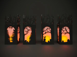 Parametrische tafellamp landschap voor cnc-machine 3D Model