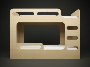 Minimalist bunk bed made of plywood for cnc machine 3D 모델