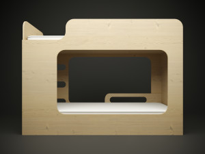 Minimalist bunk bed made of plywood for cnc machine 3D 모델