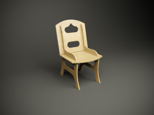 Childrens chair made of plywood for cnc machine 3D Model