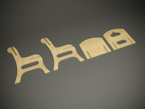 Childrens chair made of plywood for cnc machine 3D Model