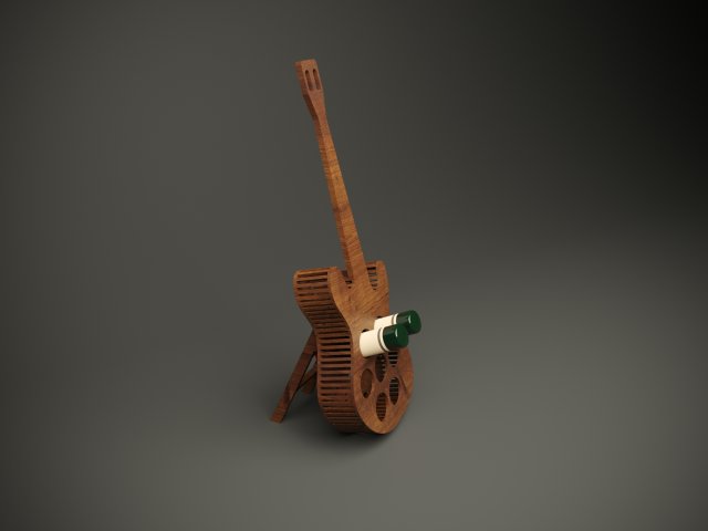 Wood model bottle-shaped guitar for cnc machine 3D मॉडल .c4d .max .obj .3ds .fbx .stl .blend 