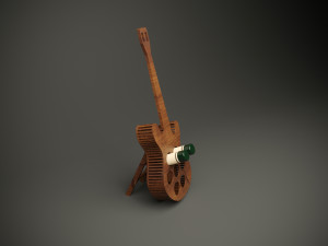 Wood model bottle-shaped guitar for cnc machine 3D Model