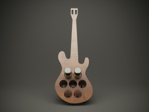 Wood model bottle-shaped guitar for cnc machine 3D मॉडल