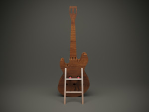 Wood model bottle-shaped guitar for cnc machine 3D मॉडल