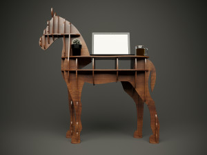 Wood parametric horse table model for cnc machine Model 3D