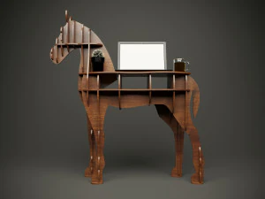 Wood parametric horse table model for cnc machine 3D Model