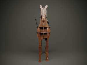 Wood parametric horse table model for cnc machine Model 3D
