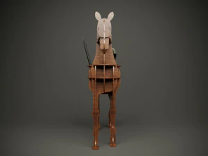 Wood parametric horse table model for cnc machine 3D Model