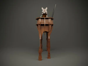 Wood parametric horse table model for cnc machine 3D Model