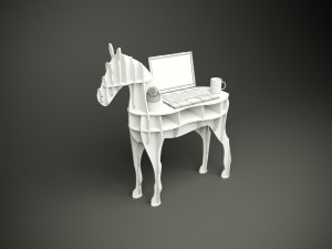 Wood parametric horse table model for cnc machine Model 3D