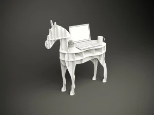 Wood parametric horse table model for cnc machine 3D Model