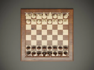 Wooden parametric chess set for cnc machine 3D Model