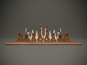 Wooden parametric chess set for cnc machine 3D Модель