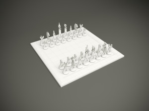 Wooden parametric chess set for cnc machine 3D Модель