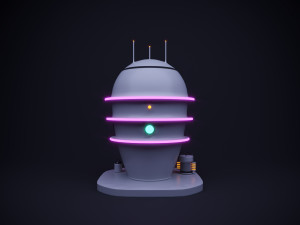 Cute cartoon sci-fi futuristic privat house Low Poly 3D Model