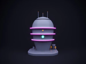 Cute cartoon sci-fi futuristic privat house Low Poly 3D Model