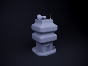 Cute cartoon sci-fi futuristic privat house Low Poly v2 Modèle 3D