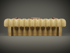 Wood parametric couch model for cnc machine Model 3D