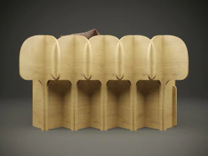 Wood parametric couch model for cnc machine 3D Model