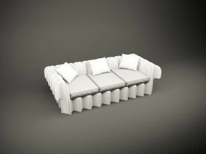 Wood parametric couch model for cnc machine 3D Model