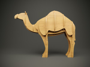 Wood parametric decor camel model for cnc machine Modelo 3D