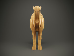 Wood parametric decor camel model for cnc machine Modelo 3D