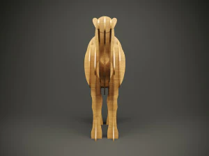 Wood parametric decor camel model for cnc machine 3D Model