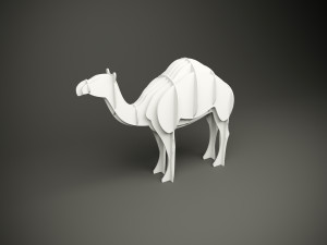 Wood parametric decor camel model for cnc machine Modelo 3D