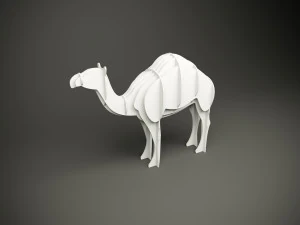 Wood parametric decor camel model for cnc machine 3D Model
